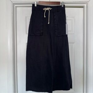 NWT Young Fabulous & Broke Wide Leg Crop Garment Dyed Navy Pants M